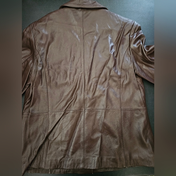 NWT - Lamb Leather Tibor Brown Buttery Soft Blazer Jacket - Size 1X - Picture 10 of 11